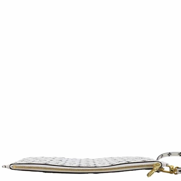 LOUIS VUITTON Neverfull MM Pochette Monogram Canvas Wristlet White - Picture 4 of 12